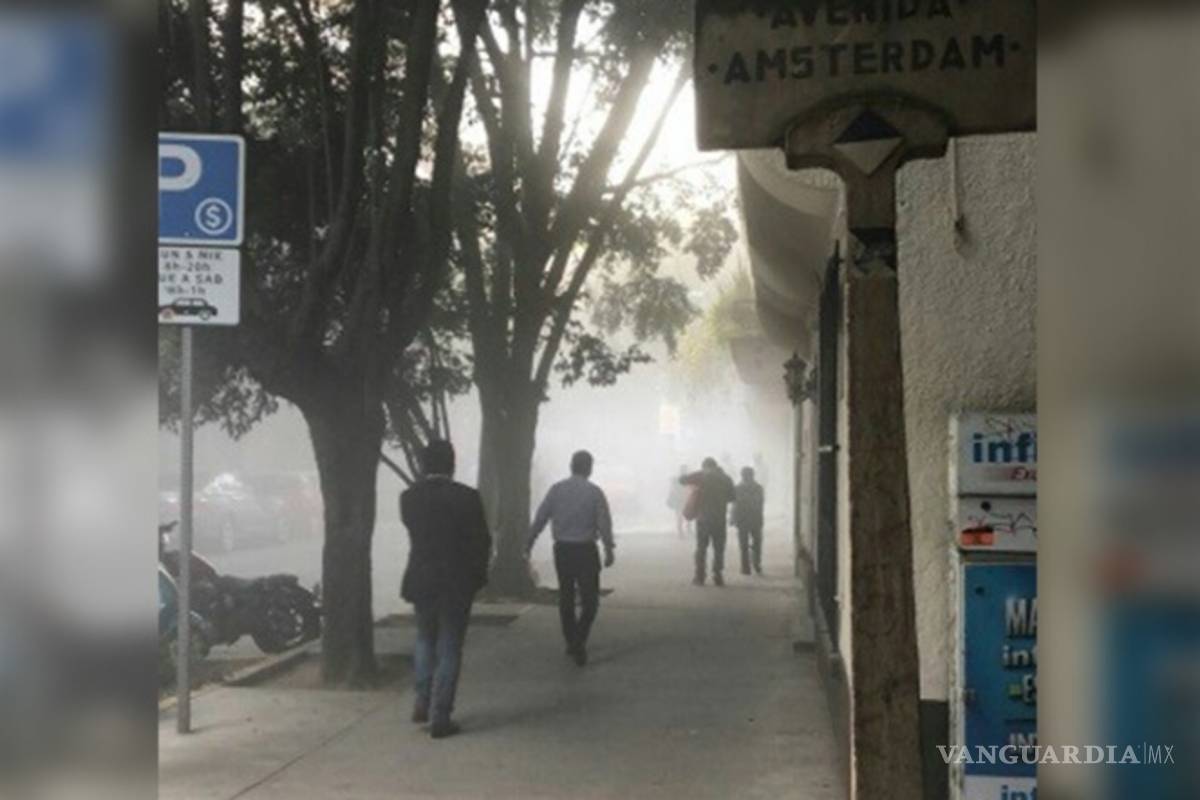 Por sismo, cae fachada en Ámsterdam 15; no hay lesionados