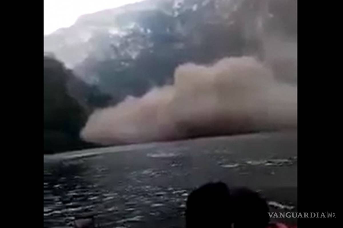 En Chiapas, captan derrumbe en el Cañón del Sumidero