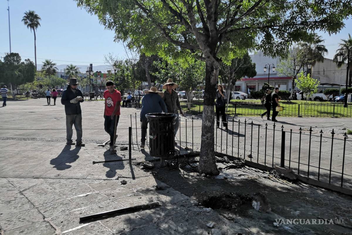 Inicia rehabilitación de la Plaza Principal de Monclova