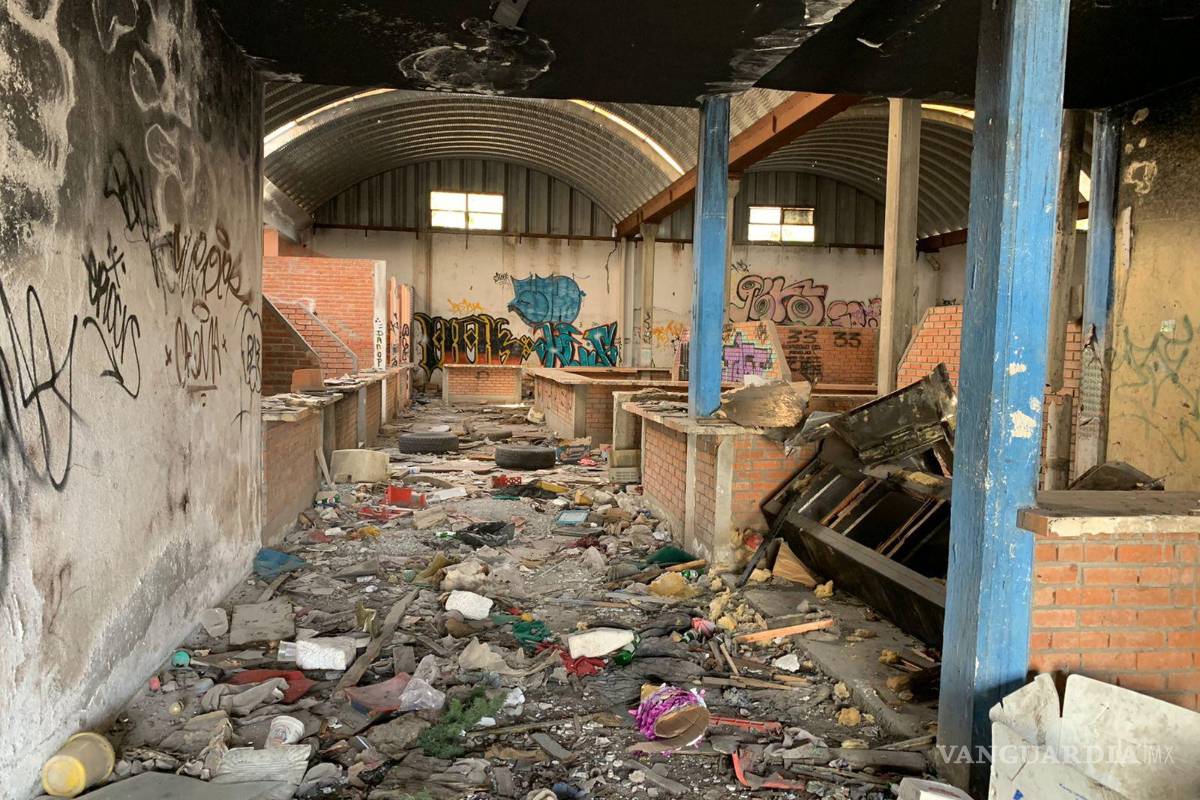 Antiguo Mercado del Ojo de Agua de Saltillo es convertido en guarida para vándalos y drogadictos