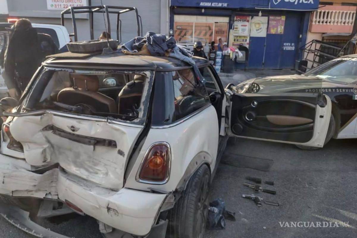 Tras persecución detienen a tres hombres armados en Monterrey, Nuevo León