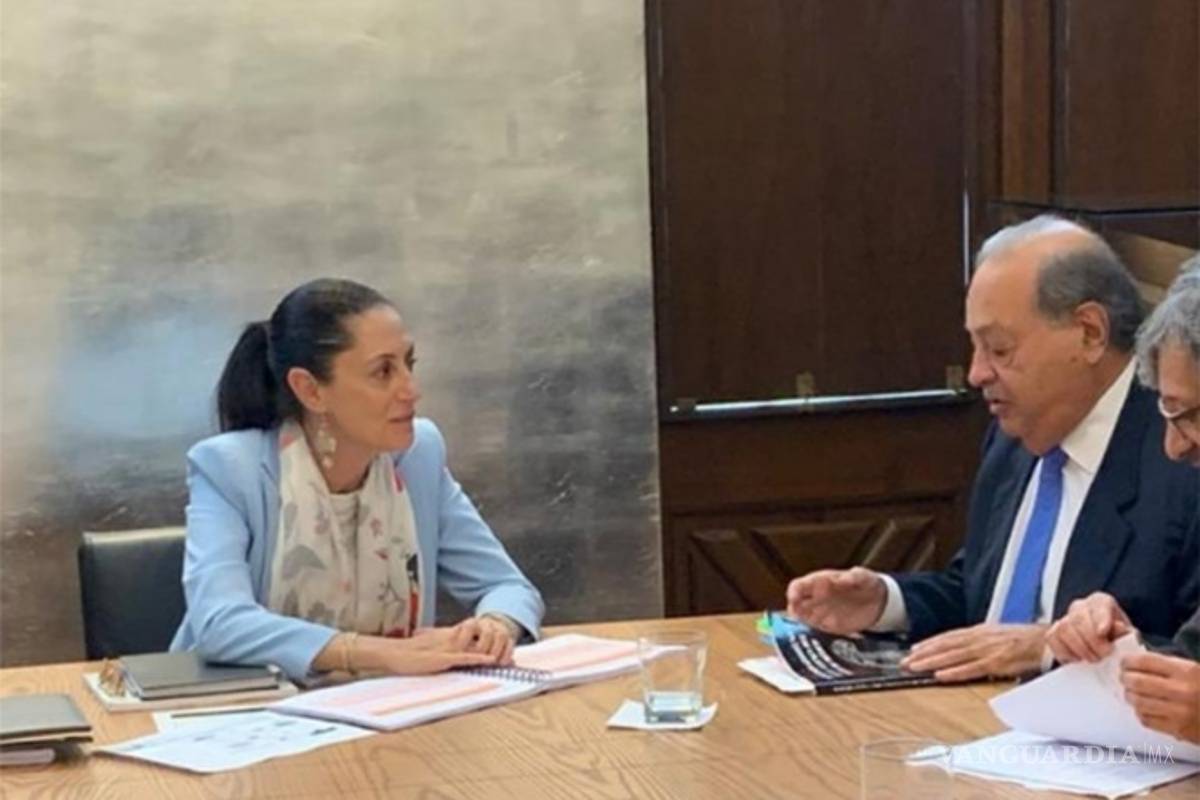 Carlos Slim y Sheinbaum se reúnen con AMLO en Palacio Nacional