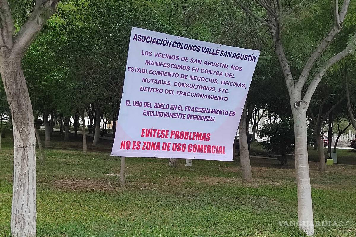 Exigen colonos de Valle San Agustín expulsar comercios de fraccionamiento en Saltillo