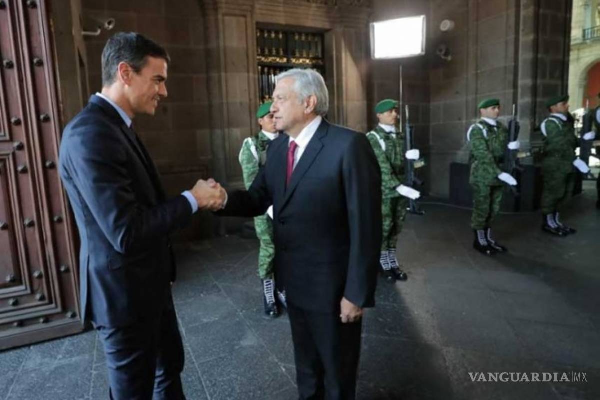AMLO y Pedro Sánchez se reúnen en Palacio Nacional