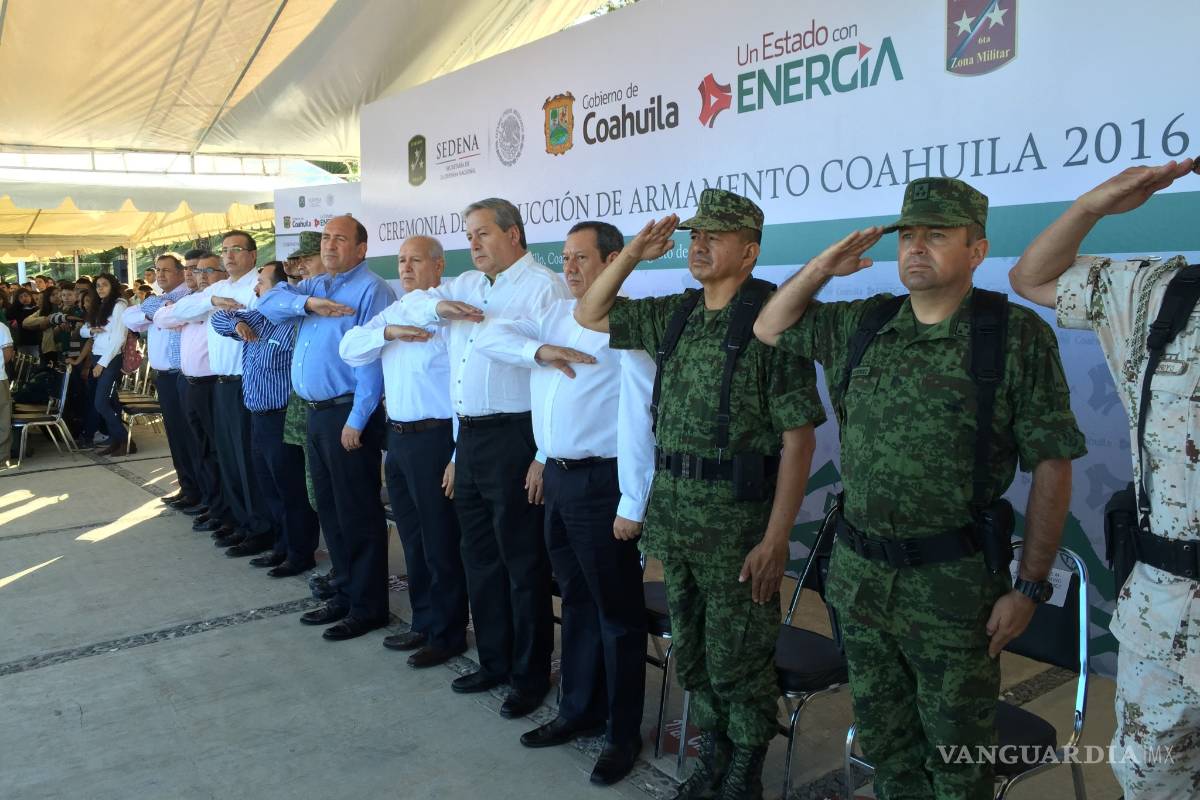 Sedena destruye armamento y municiones en Saltillo