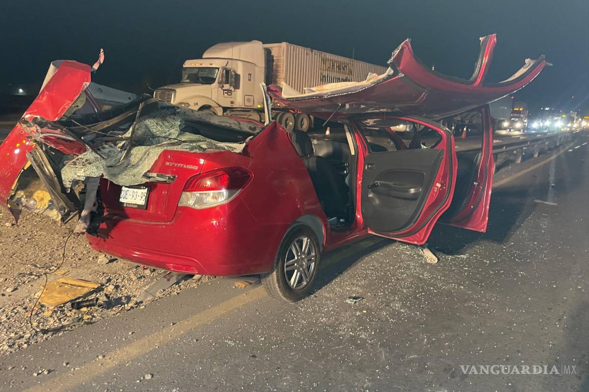 Muere prensado conductor en la Monterrey-Saltillo