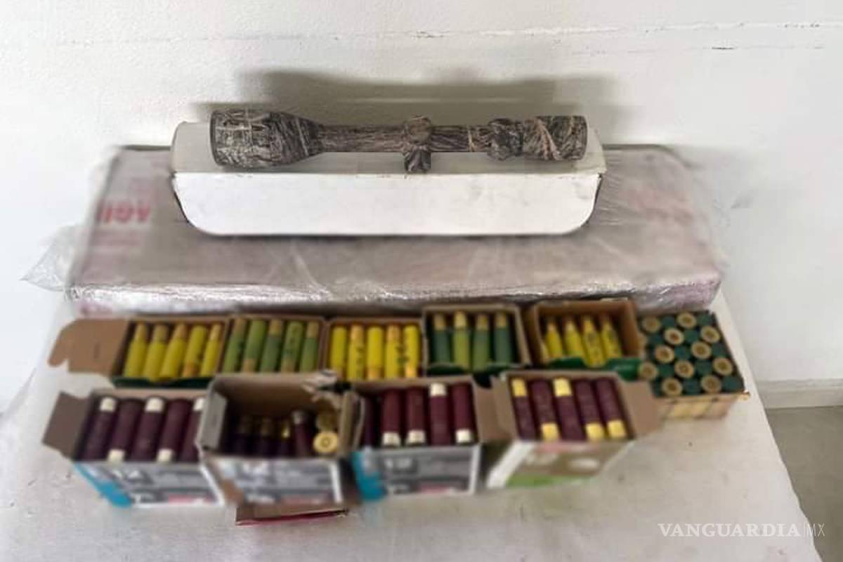 Decomisan mira telescópica, armas y cartuchos en empresa de paquetería en Nuevo León