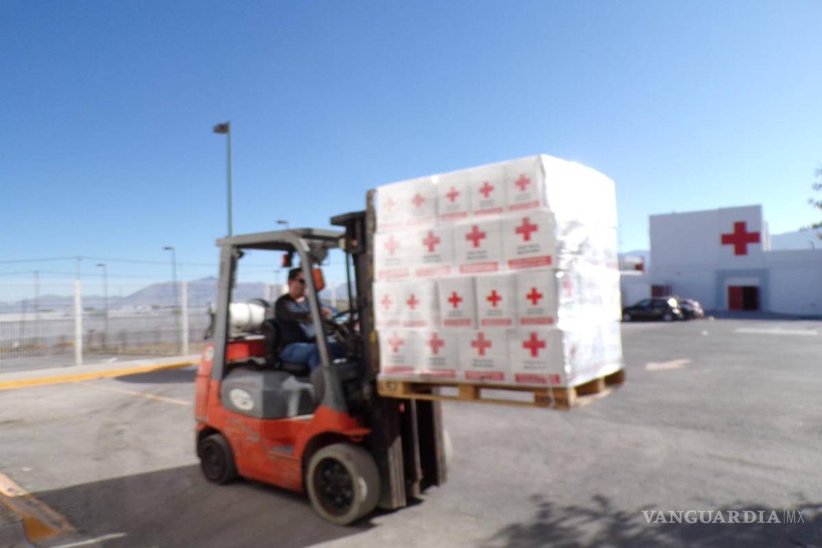 Saltillo: llega cargamento de ayuda humanitaria a la Cruz Roja