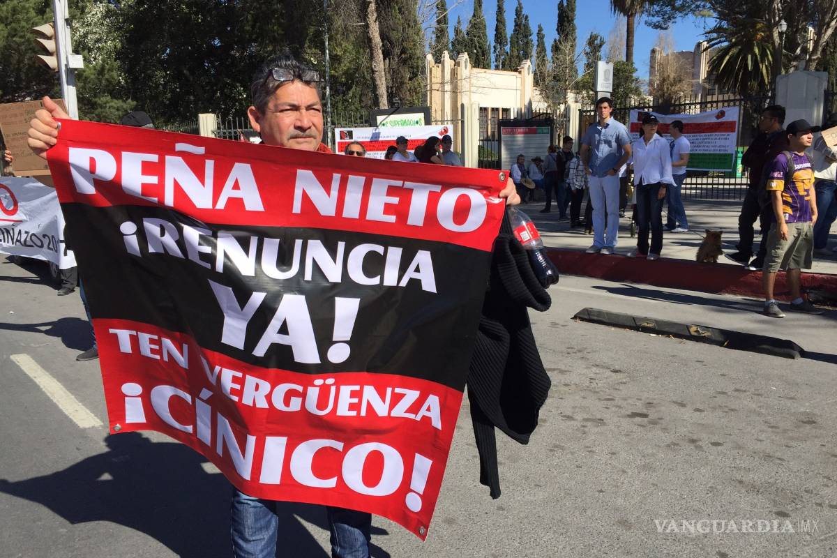 Realizan nueva manifestación en Saltillo contra Gasolinazo 2017