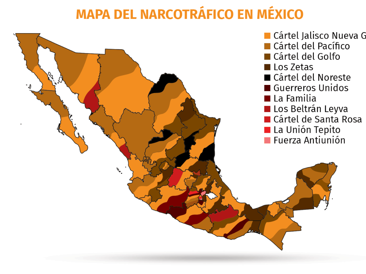 El nuevo mapa del narco en México... Cártel Jalisco Nueva Generación se extiende en 27 entidades del país