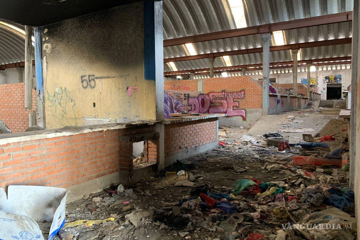 Antiguo Mercado del Ojo de Agua de Saltillo es convertido en guarida para vándalos y drogadictos