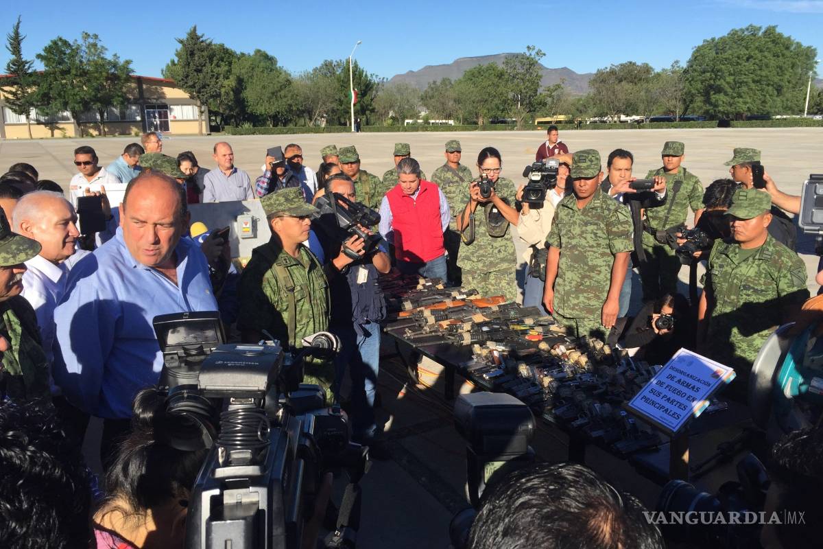 $!Sedena destruye armamento y municiones en Saltillo