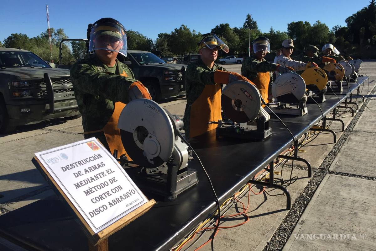 $!Sedena destruye armamento y municiones en Saltillo