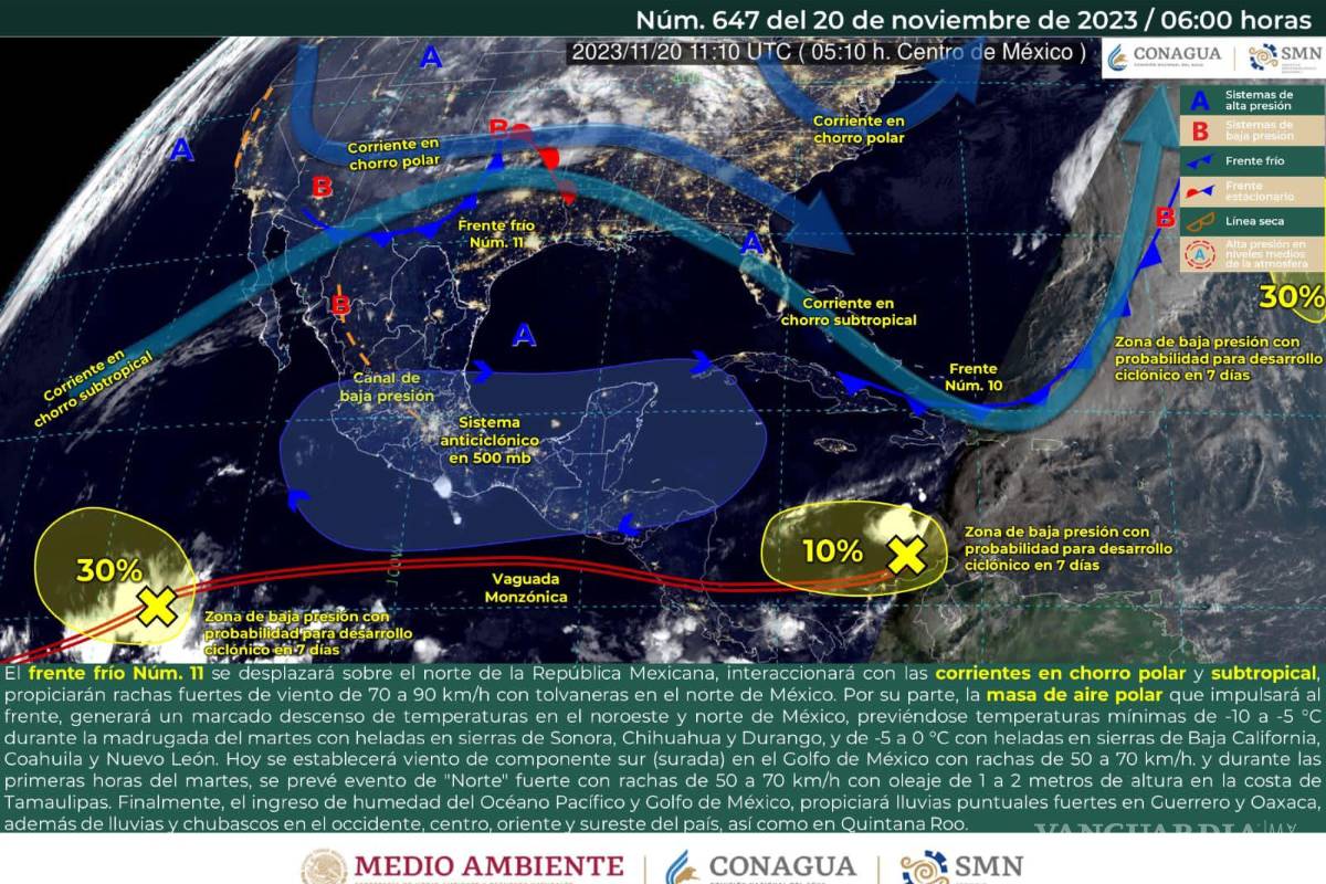 ¿Se adelanta la ‘Blanca Navidad’? Pronostica Conagua caída de aguanieve en Coahuila