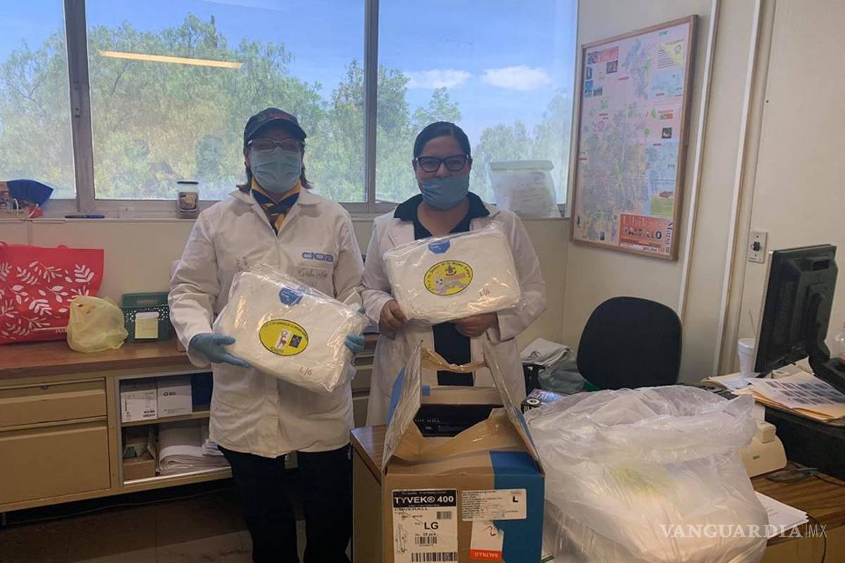 $!Grupo de scouts saltillenses dona material de protección a personal médico de clínicas de Coahuila