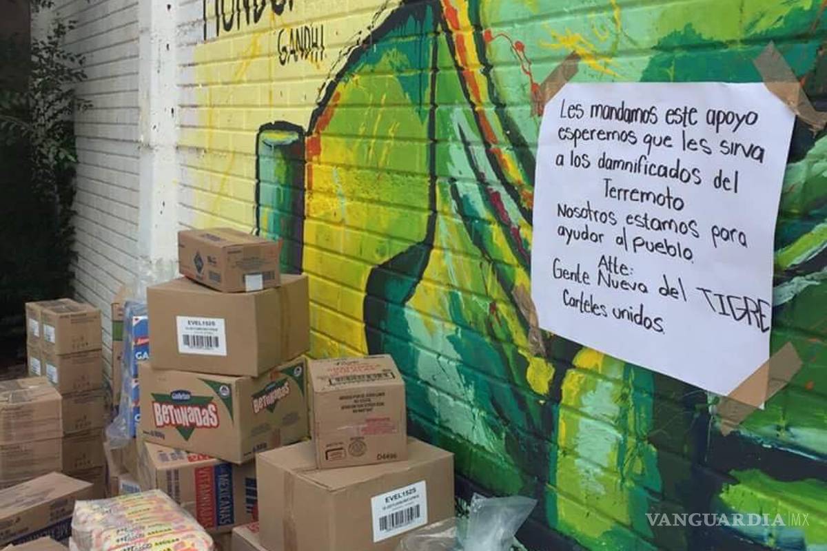 Narcos dejan cuantioso donativo para damnificados del sismo