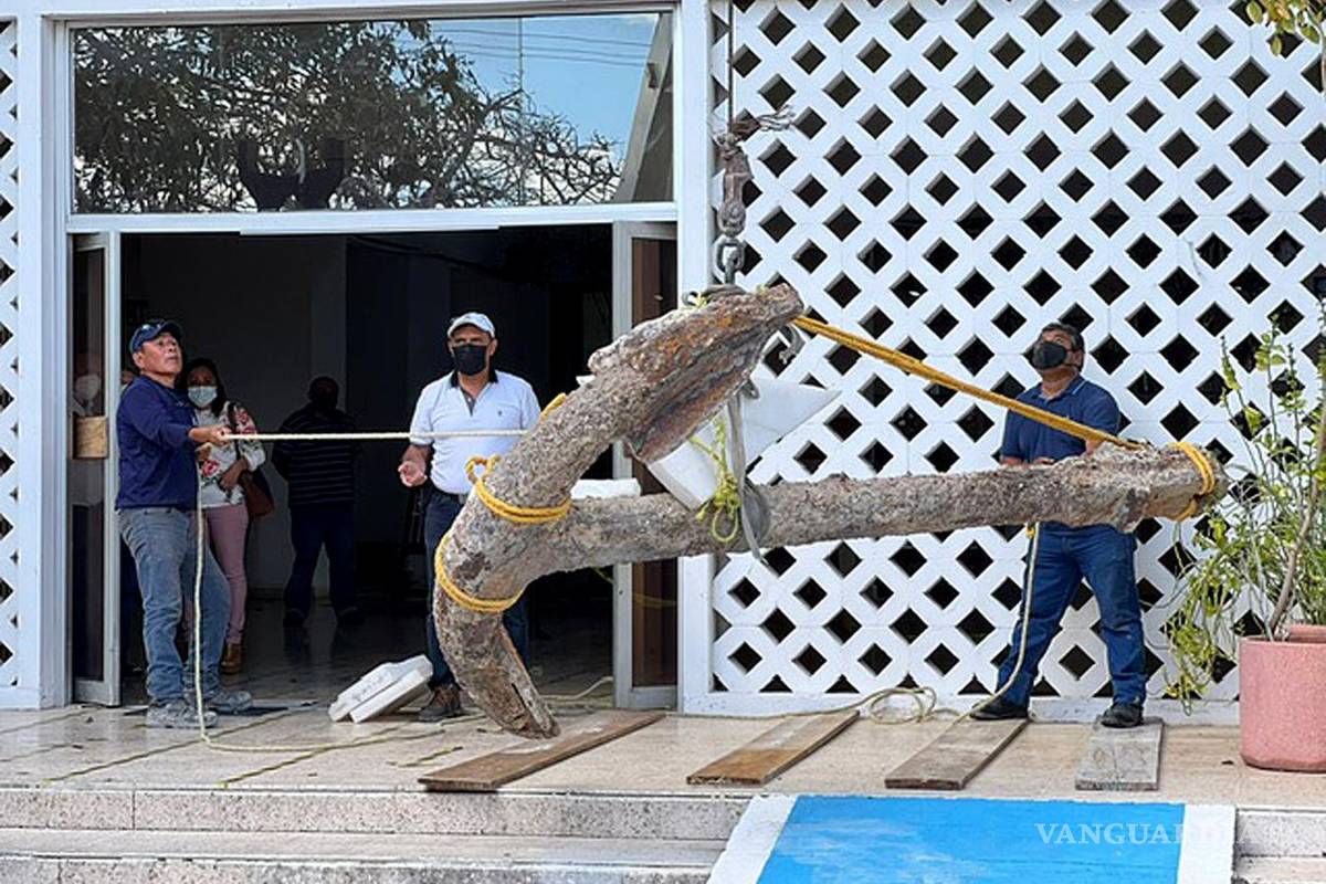 ¿Histórico? Encuentran en puerto Progreso una ancla de 1.5 toneladas de peso y de tres metros de largo