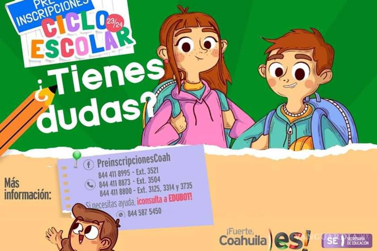 Este 13 inician en Coahuila las preinscripciones para Primaria