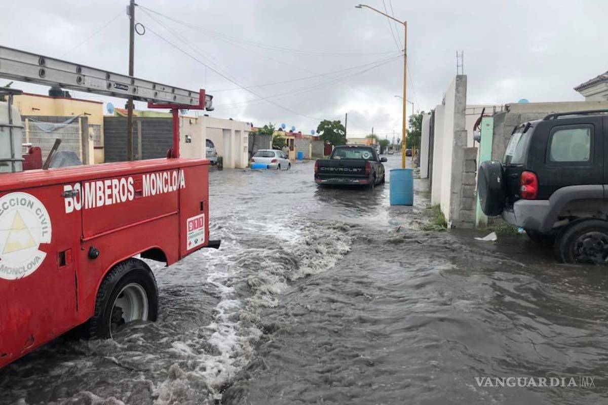 $!Cayeron 4 pulgadas de lluvia en Monclova; autoridades reportan saldo blanco