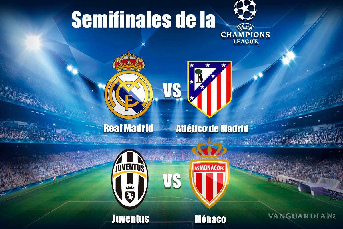 Real Madrid-Atlético y Mónaco-Juventus, las semifinales de la Champions están listas