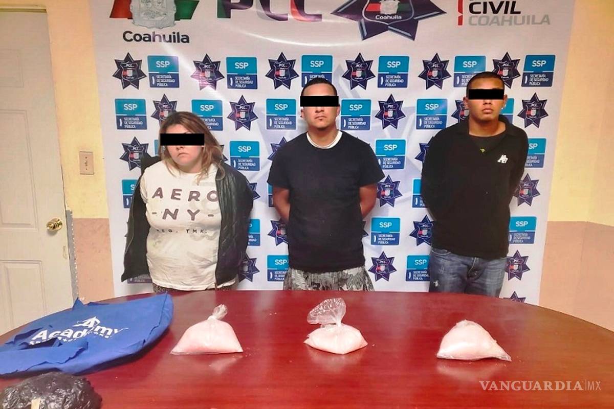 Aseguran 2.5 kilos de cristal en Acuña; detienen a tres