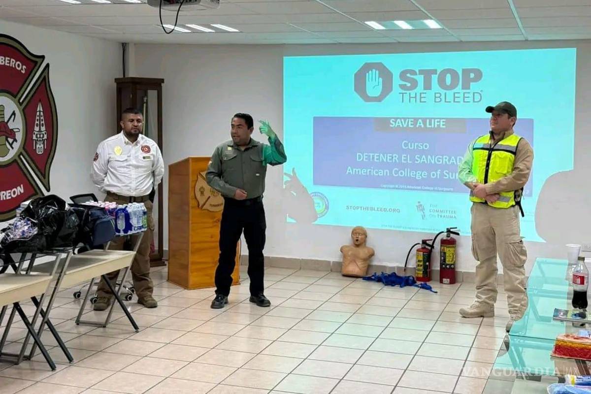 Refuerzan bomberos de Torreón su preparación con el curso ‘Stop the Bleed’
