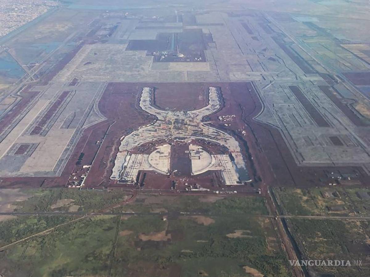 $!Vista aérea de la construcción del Nuevo Aeropuerto Internacional de México.