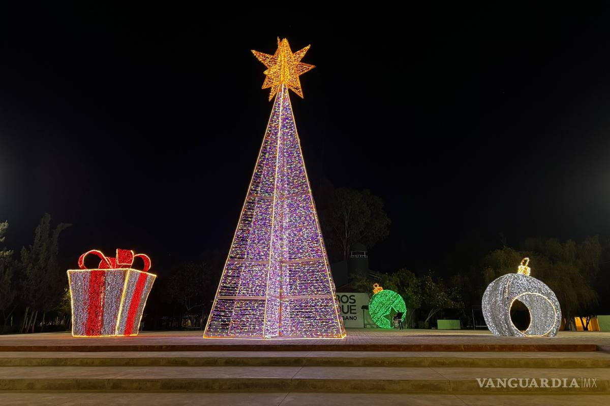 Torreón: iluminan el Bosque Urbano para las fiestas decembrinas