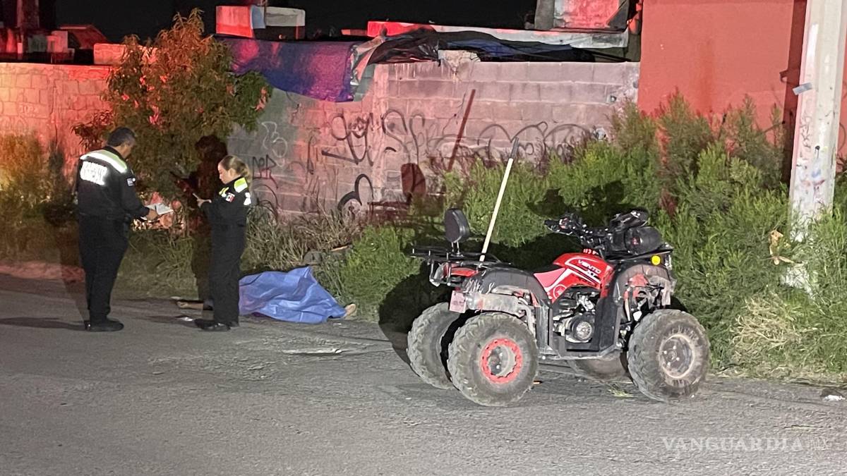 Choque de cuatrimoto deja a una mujer sin vida, en Saltillo