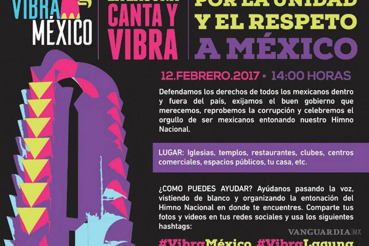 #VibraLaguna invita a entonar Himno Nacional