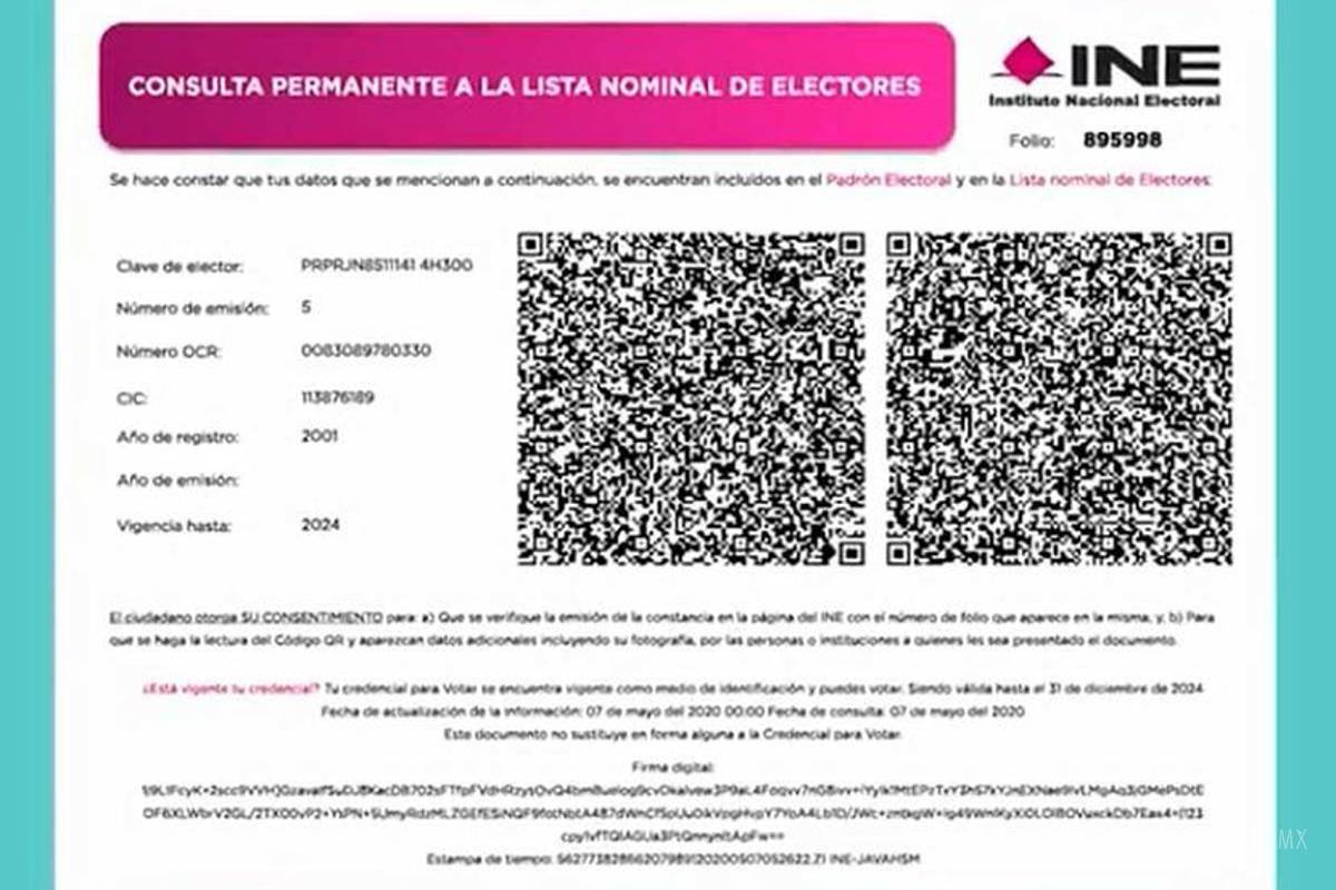 No hay una ‘credencial digital’ para votar, aclara el INE; ¿para qué sirve la Constancia Digital?