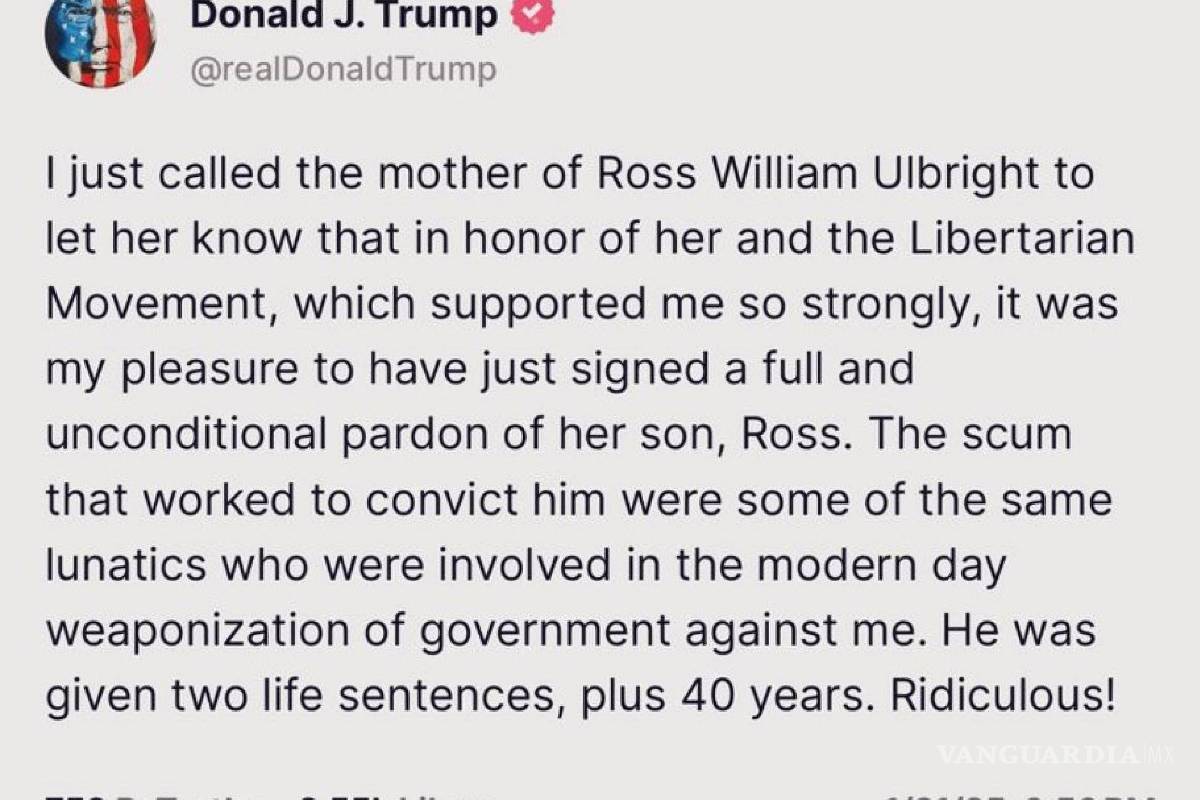 $!Con este indulto, Trump cumplió una promesa que hizo repetidamente durante la campaña electoral.