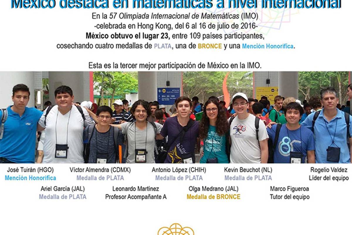 Orgullo mexicano; estudiantes ganan medallas en olimpiada de matemáticas