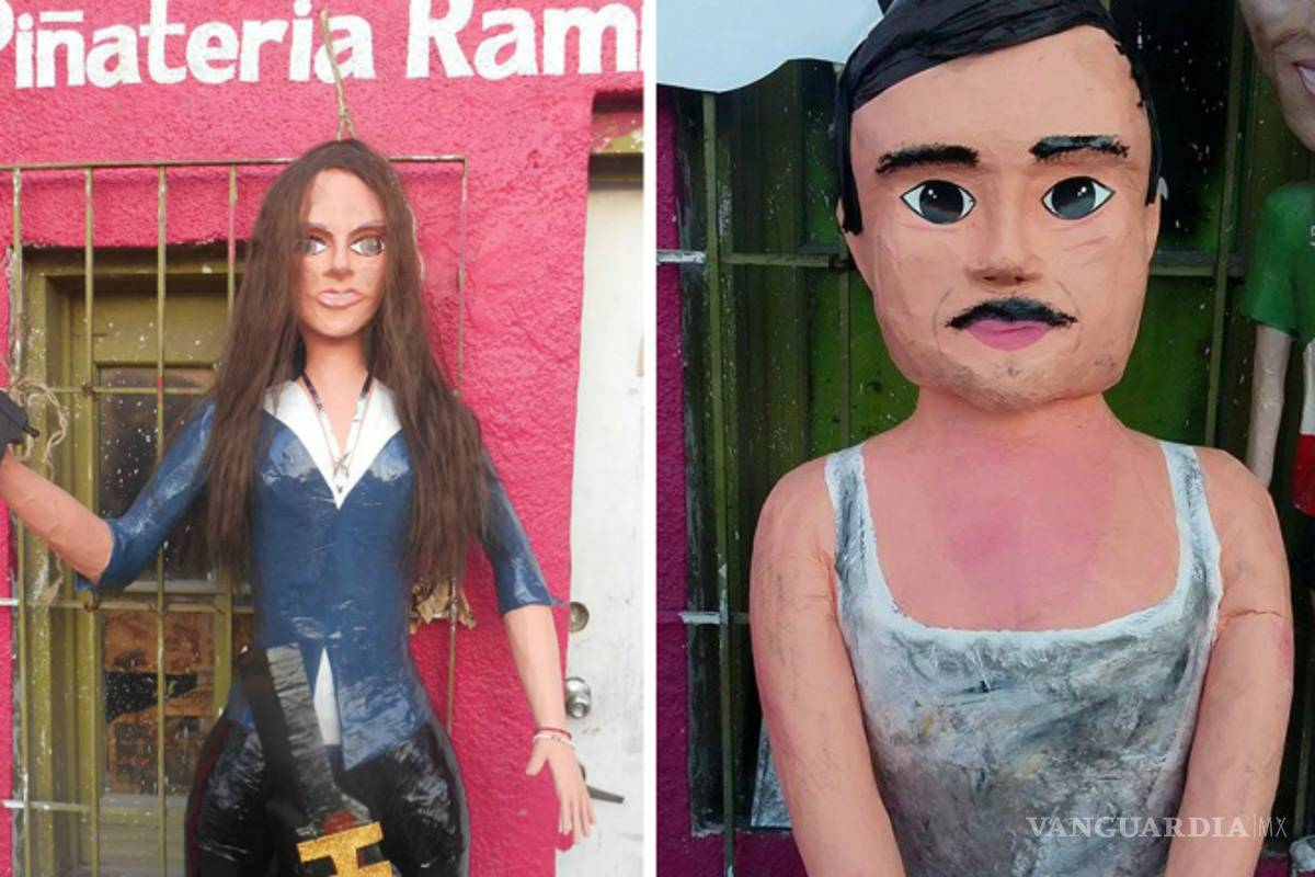 Aparecen piñatas de 'El Chapo' y Kate del Castillo