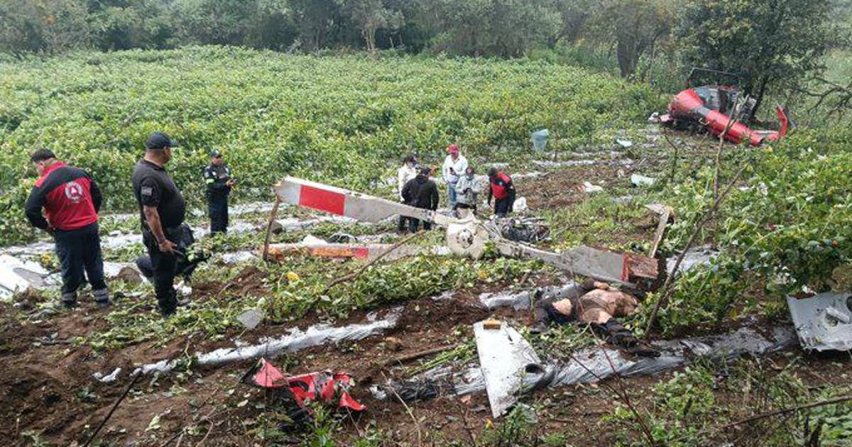 Desplome de helicóptero deja dos muertos en Edomex; Fundación se deslinda de accidente