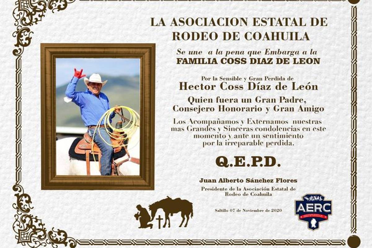 Rodeo Coahuilense pierde a Héctor Coss