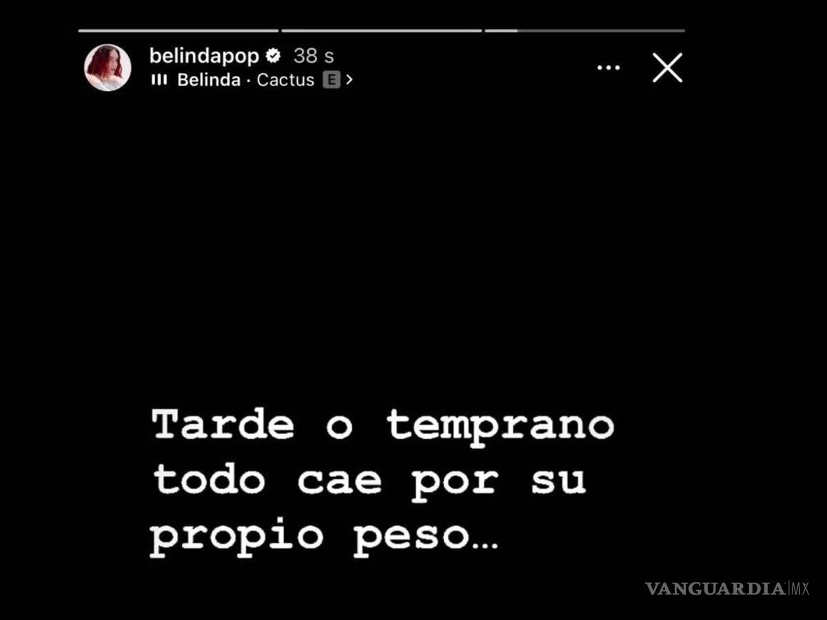 $!Segundos después de poner el mensaje en sus redes sociales, la intérprete de “Cactus” borró la publicación