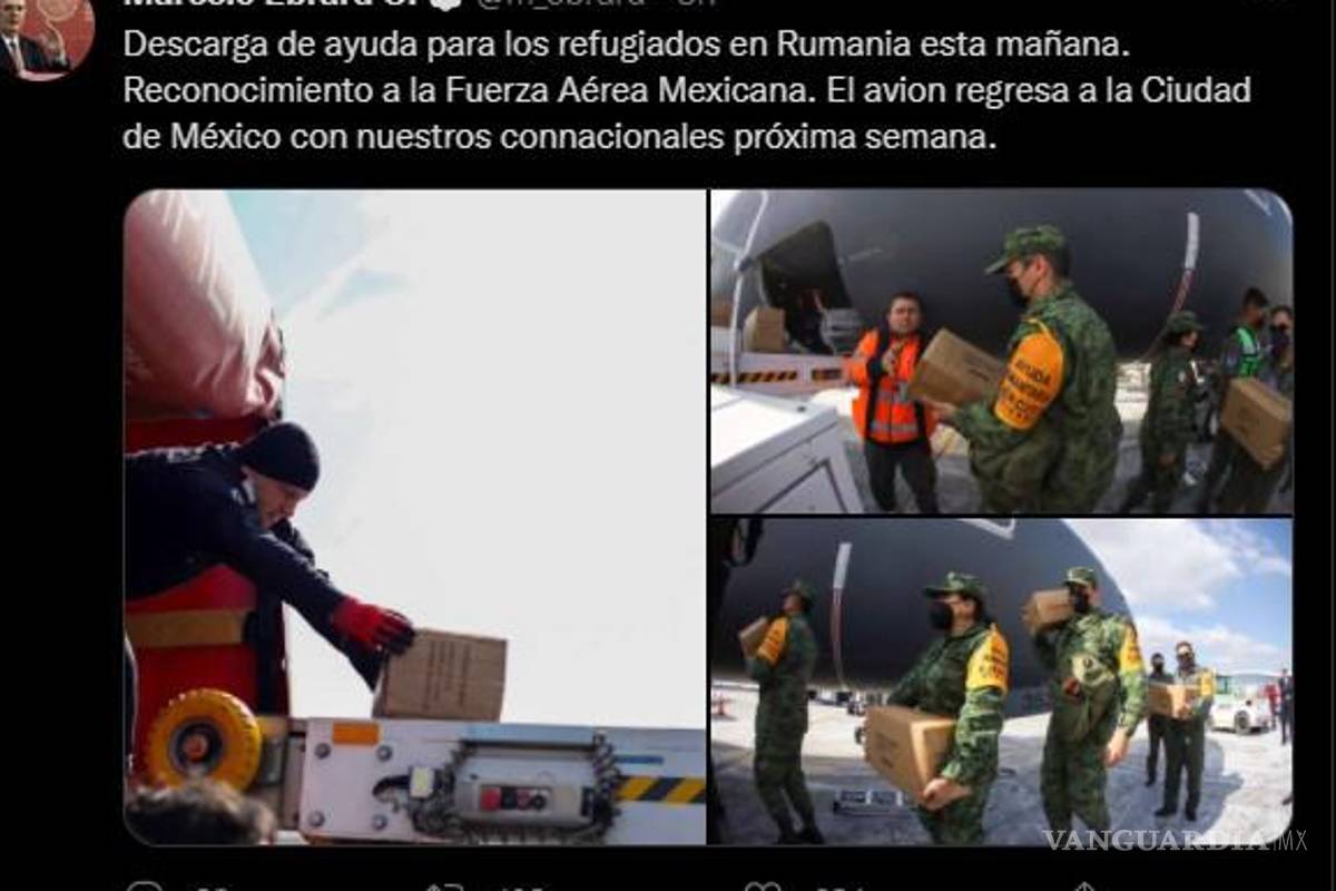$!Segundo avión de la Fuerza Aérea Mexicana llegó a Rumania; llevan víveres para refugiados