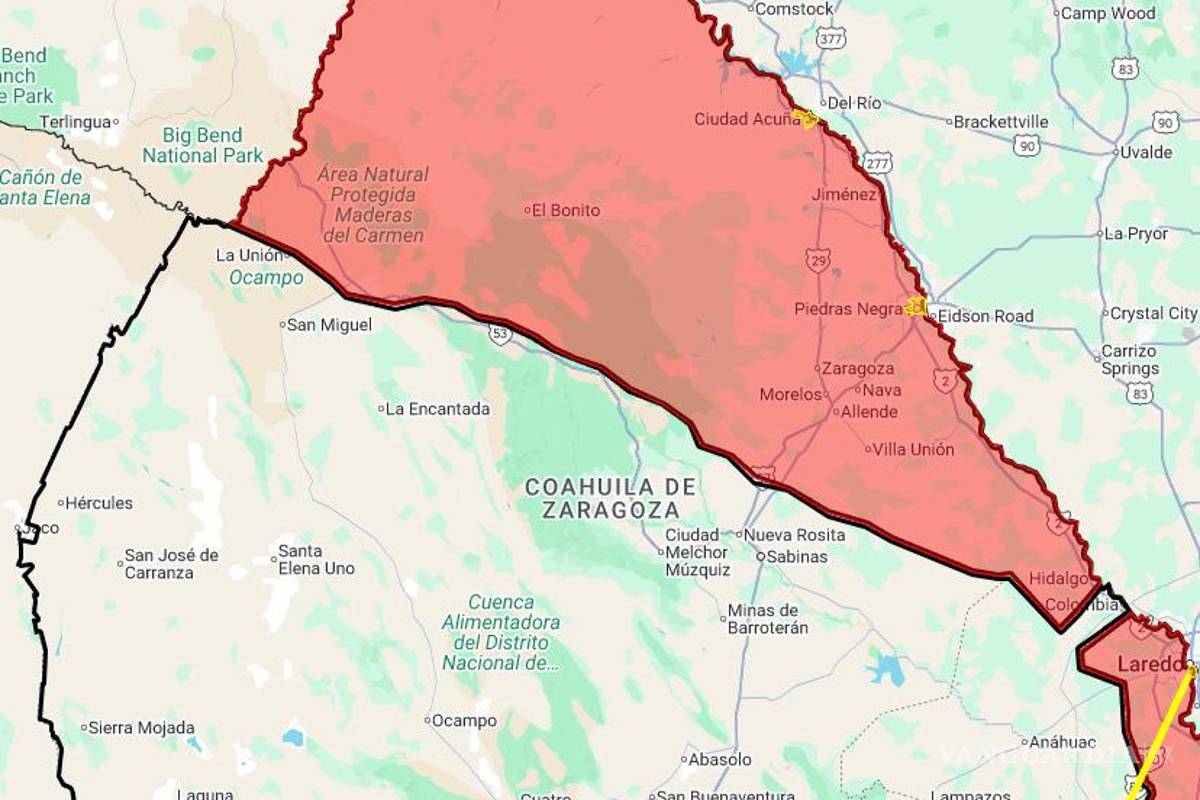 Alerta pide a estadounidenses reconsiderar viajes a Coahuila; advierte de ‘terrorismo’ en zonas de México