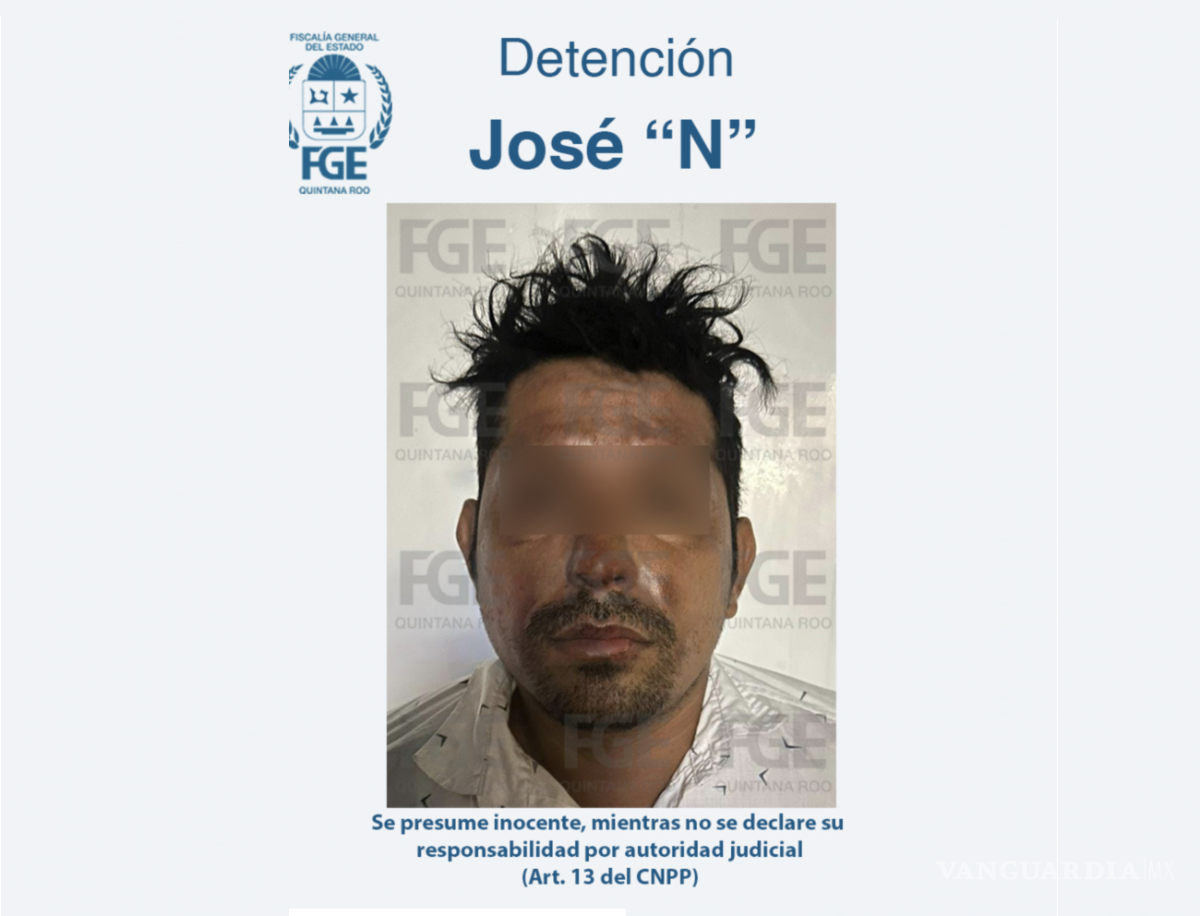 $!El presunto feminicida fue capturado por policías de investigación en Bacalar