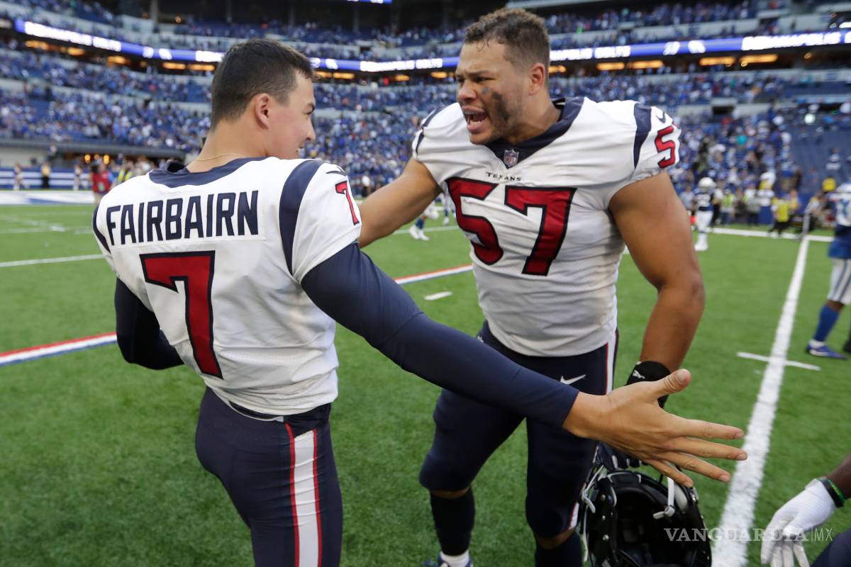 Fairbairn anota gol de campo y le da triunfo a los Texans ante Colts