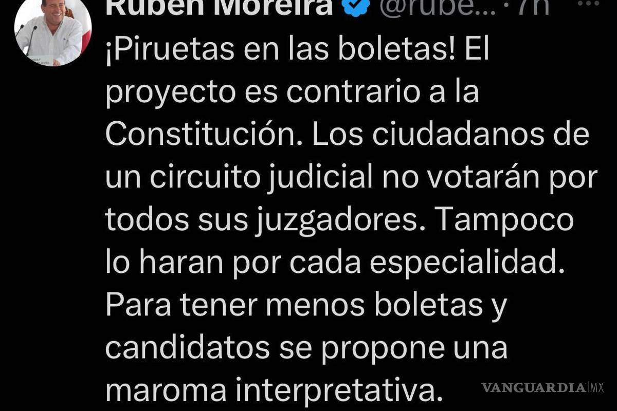$!Serán ‘patito’, las elecciones de jueces y ministros, dice Rubén Moreira, diputado federal por Coahuila