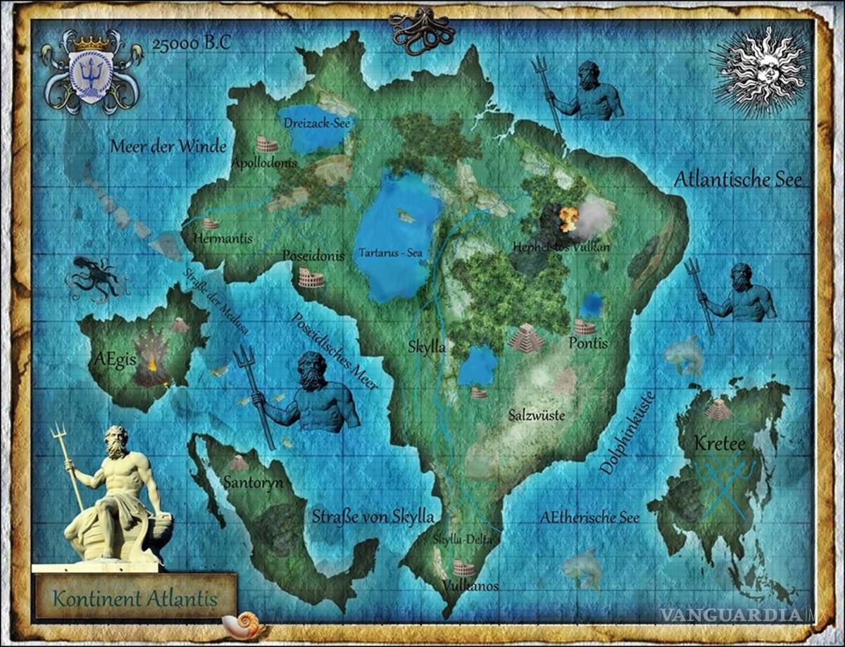 $!Cartografia imaginaria del desaparecido continente atlante.