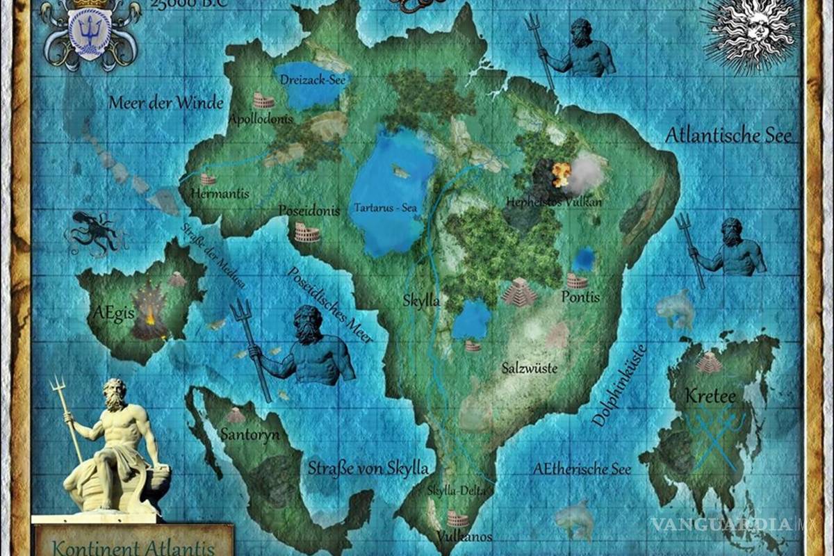 $!Cartografia imaginaria del desaparecido continente atlante.