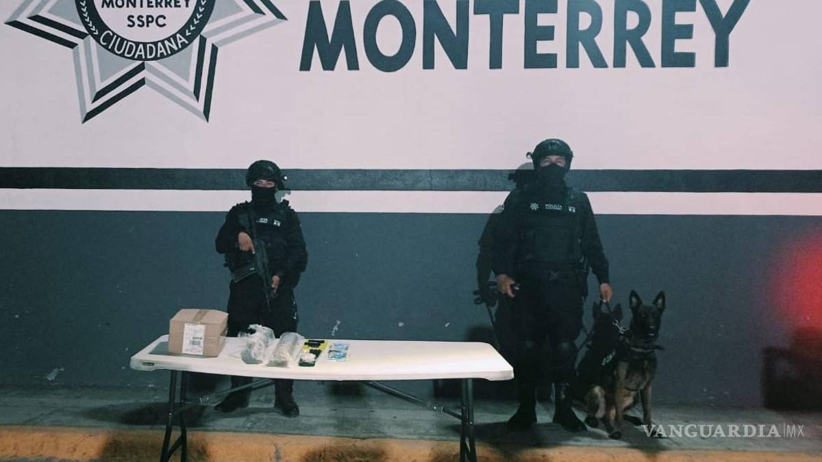 Binomio canino halla droga en la Central de Autobuses de Monterrey