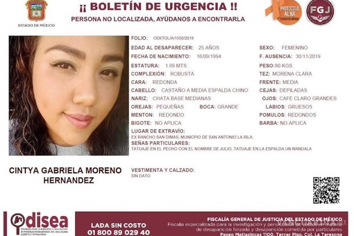 Mientras todo México busca a Karen en la CDMX... en Edomex lloran a Cintya; hallan su cuerpo en la cajuela de un taxi