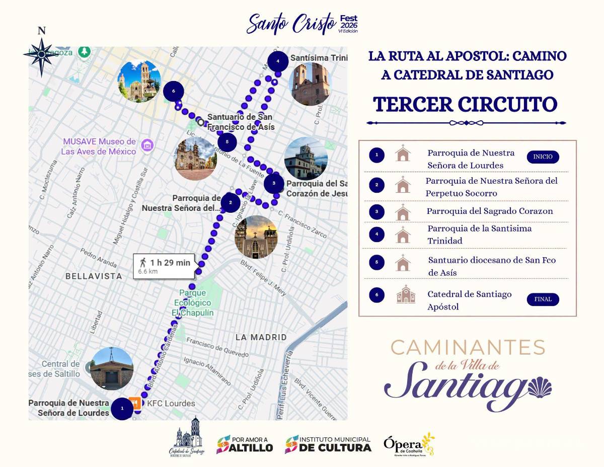 $!Convocan a participar en la peregrinación urbana Caminantes de la Villa de Santiago, en Saltillo