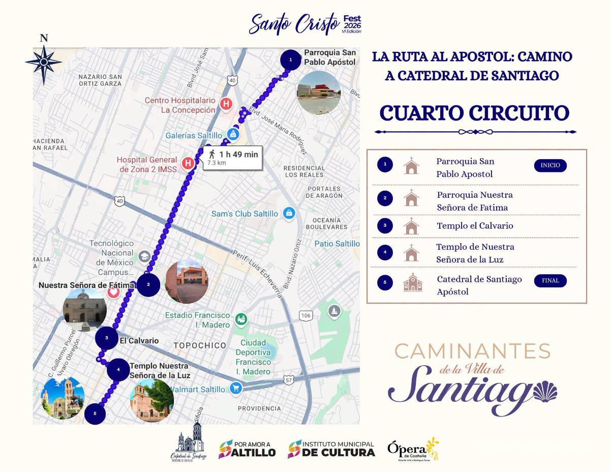 $!Convocan a participar en la peregrinación urbana Caminantes de la Villa de Santiago, en Saltillo