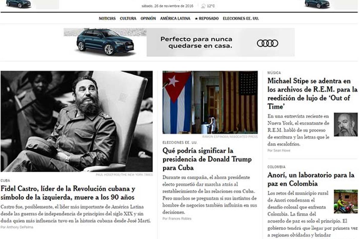 Muerte de Fidel Castro, la nota del día en la prensa mundial