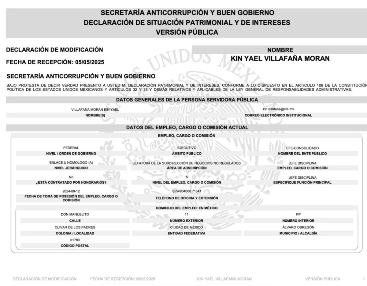 $!Villafaña Morán ocupa el puesto de jefe de Disciplina dentro de la Subdirección de Negocios No Regulados de la CFE.